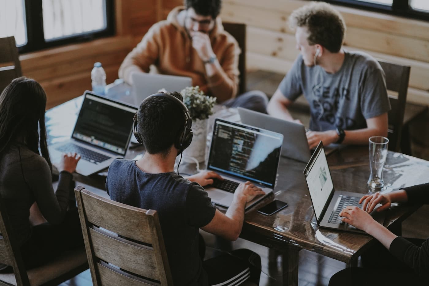 Colleagues working together at a desk