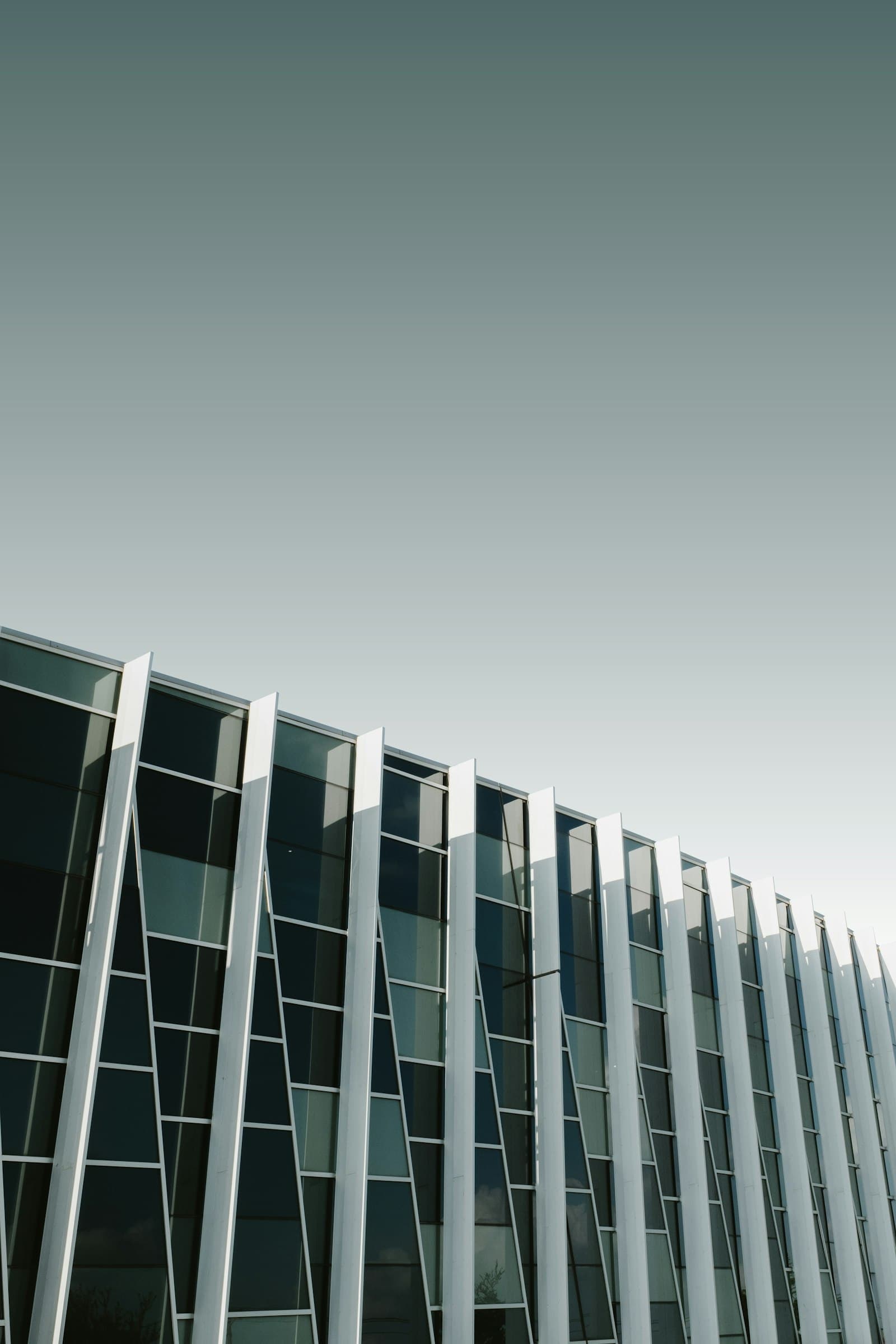 Modern glass building facade
